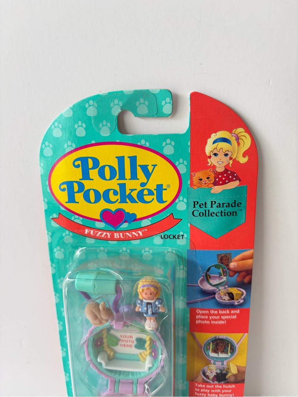 1994 Polly Pocket Pet Parade Fuzzy Bunny Locket - Picture 5 of 7